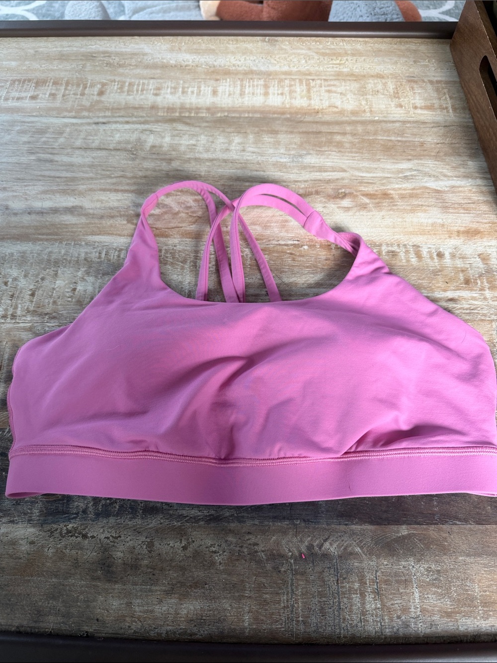 Lululemon Longline Energy Pink Strappy Sports Bra